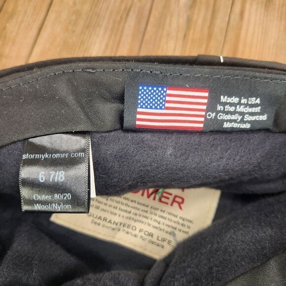 VTG Stormy Kromer Wool Hat Cap Fitted 6 7/8 Gray Plaid Made in USA Mens Outdoors - Picture 9 of 11